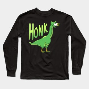 Honk Goose Dinosaur Honking Geese Farmer Pet Bird Lover Long Sleeve T-Shirt